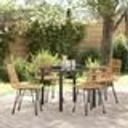 vidaXL Ensemble de jardin 5 pièces en poly rattan marron.