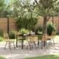 vidaXL Ensemble de salle à manger de jardin de 7 pièces en rotin poly marron