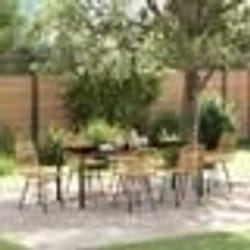 vidaXL Ensemble de salle à manger de jardin 7 pièces en osier poly marron