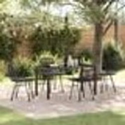 vidaXL Ensemble de salle à manger de jardin de 5 pièces noir en poly rotin.
