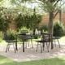 vidaXL Ensemble de salle à manger de jardin de 5 pièces en poly rattan noir.