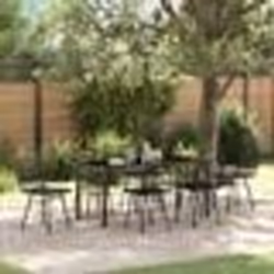 vidaXL Set de repas de jardin 7 pièces en poly rattan noir