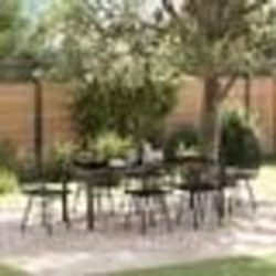 vidaXL Ensemble de repas de jardin 7 pièces noir en poly rotin