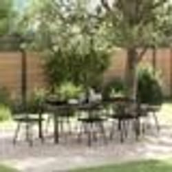 vidaXL Ensemble de repas de jardin 7 pièces noir en poly rotin