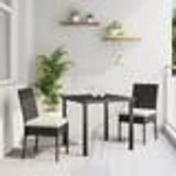 vidaXL Set de jardin de 3 pièces en poly rotin noir
