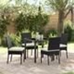 vidaXL Ensemble de jardin de 5 pièces en poly rotin noir