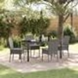 vidaXL Ensemble de jardin de 5 pièces en poly rattan gris