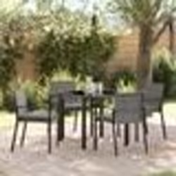 vidaXL Ensemble de salle à manger de jardin 5 pièces Gris Poly Rotin