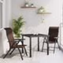 vidaXL Ensemble de salle à manger de jardin 3 pièces en poly rattan marron