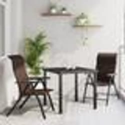vidaXL Ensemble de salle à manger de jardin 3 pièces en poly rattan marron