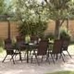 vidaXL Ensemble de salle à manger de jardin 7 pièces en poly rotin brun