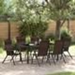 vidaXL Ensemble de salle à manger de jardin 7 pièces en poly rotin brun