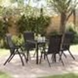 vidaXL Ensemble de salle à manger de jardin 5 pièces en poly rattan noir.