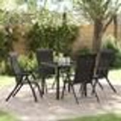 vidaXL Ensemble de salle à manger de jardin 5 pièces en poly rattan noir.