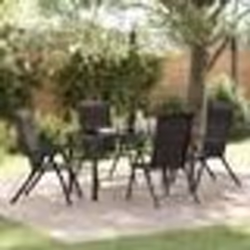 vidaXL Ensemble de dîner de jardin 5 pièces noir en rattan synthétique.