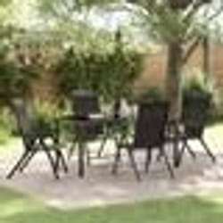 vidaXL Ensemble de repas de jardin 5 pièces en poly rattan noir