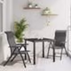 vidaXL Ensemble repas de jardin 3 pièces en rattan poly gris