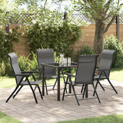 Vidaxl - Ensemble de Jardin de 5 Pièces Gris Poly Rattan