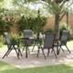 vidaXL Ensemble de repas de jardin 5 pièces en poly rattan gris