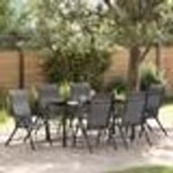 vidaXL Ensemble de salle à manger de jardin 7 pièces en rattan poly gris
