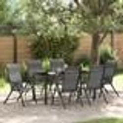 vidaXL Ensemble de salle à manger de jardin 7 pièces en rattan poly gris