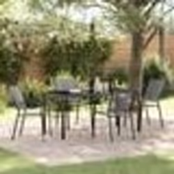 vidaXL Ensemble de jardin 5 pièces en acier gris anthracite