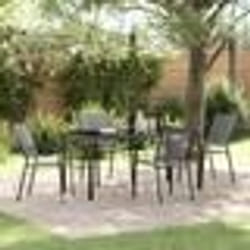 vidaXL Ensemble de jardin 5 pièces en acier gris anthracite