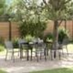 vidaXL Set de jardin de 7 pièces en acier anthracite