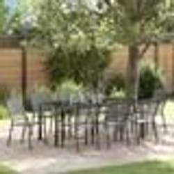 vidaXL Ensemble de salle à manger de jardin 9 pièces en acier anthracite