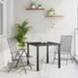 vidaXL Set de jardin 3 pièces en acier anthracite
