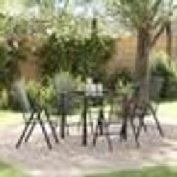 vidaXL Set de jardin de 5 pièces en acier anthracite
