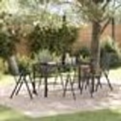 vidaXL Ensemble de salle à manger de jardin 5 pièces en acier anthracite
