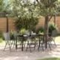 vidaXL Set de jardin à manger de 7 pièces en acier anthracite