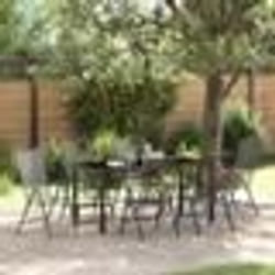 vidaXL Set de jardin à manger de 7 pièces en acier anthracite