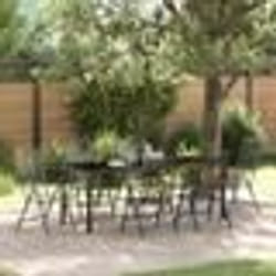 vidaXL Ensemble de salle à manger de jardin 7 pièces en acier anthracite