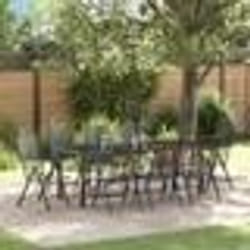 vidaXL Set de salle à manger de jardin 9 pièces en acier anthracite