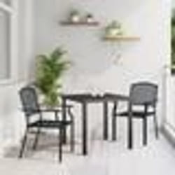 vidaXL Ensemble de jardin 3 pièces en acier anthracite
