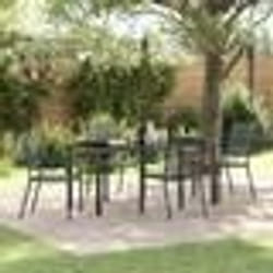 vidaXL Ensemble de jardin 5 pièces en acier anthracite
