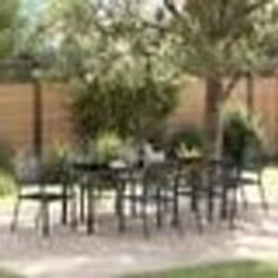 vidaXL Set de jardin 7 pièces Anthracite Acier