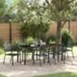 vidaXL Set de jardin 7 pièces Anthracite Acier