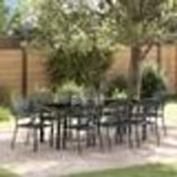 vidaXL Set de salle à manger de jardin 9 pièces en acier anthracite