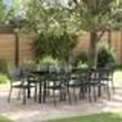vidaXL Set de salle à manger de jardin 9 pièces en acier anthracite