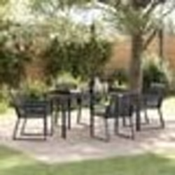 vidaXL Ensemble de salle à manger de jardin 5 pièces en poly rotin noir