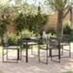 vidaXL Ensemble de salle à manger de jardin , 5 pièces avec coussins en poly rattan noir.