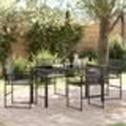 vidaXL Ensemble de jardin 5 pièces en rattan synthétique noir