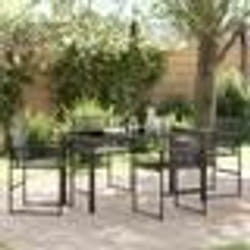 vidaXL Ensemble de jardin 5 pièces en rattan synthétique noir