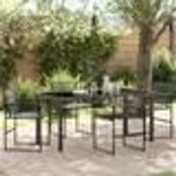 vidaXL Ensemble de salle à manger de jardin 5 pièces en poly rattan noir