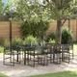 vidaXL Ensemble de salle à manger de jardin 9 pièces en poly rotin noir de