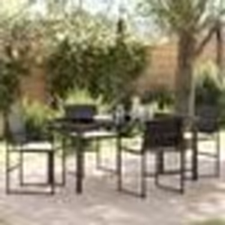 vidaXL Ensemble de jardin de 5 pièces avec coussins en polyrotin noir.