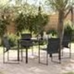vidaXL Ensemble de jardin 5 pièces en noir avec textilène et acier.